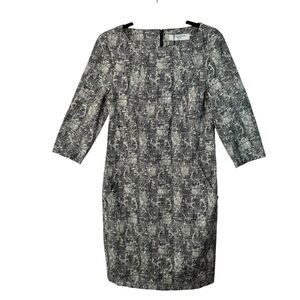 MM Lafleur Etsuko Sheath Dress Crackle Print Workwear Chic Office Core Size 10